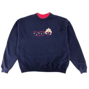 Y2K double collar crewneck sweatshirt Dogs 2000s vintage